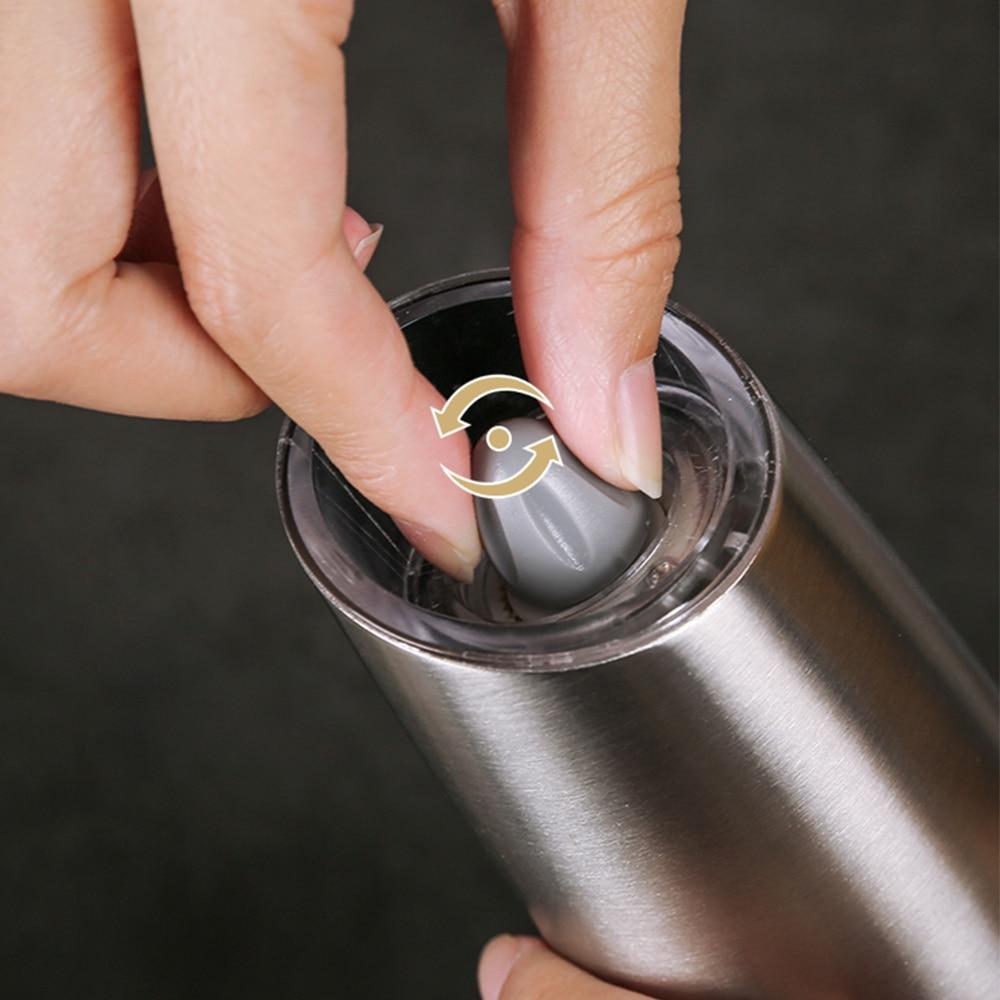 Electric Automatic Mill Pepper and Salt Grinder LED Light Peper Spice Grain Mills Porcelain Grinding Core Mill Kitchen Tools